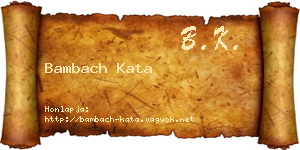 Bambach Kata névjegykártya